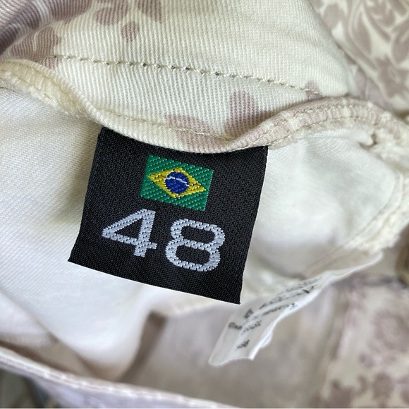 DYORK JEANS Brazil Pencil Skirt Pockets Side Zip Denim Cream Floral - Picture 4 of 11